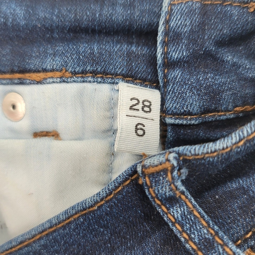 LOFT Womens 6 28 Skinny Jeans Blue Stretch Raw Hem Frayed Ankle - Picture 4 of 5